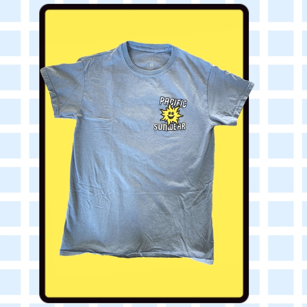 PacSun Tshirt Sun Logo, Blue Size Small